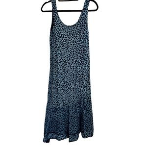 Fresh Produce Black & Gray/blue Sleeveless Dress Asymmetrical Hem Size small